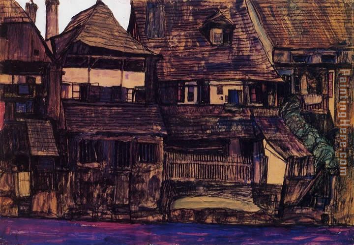 Houses on the Moldau Krumau